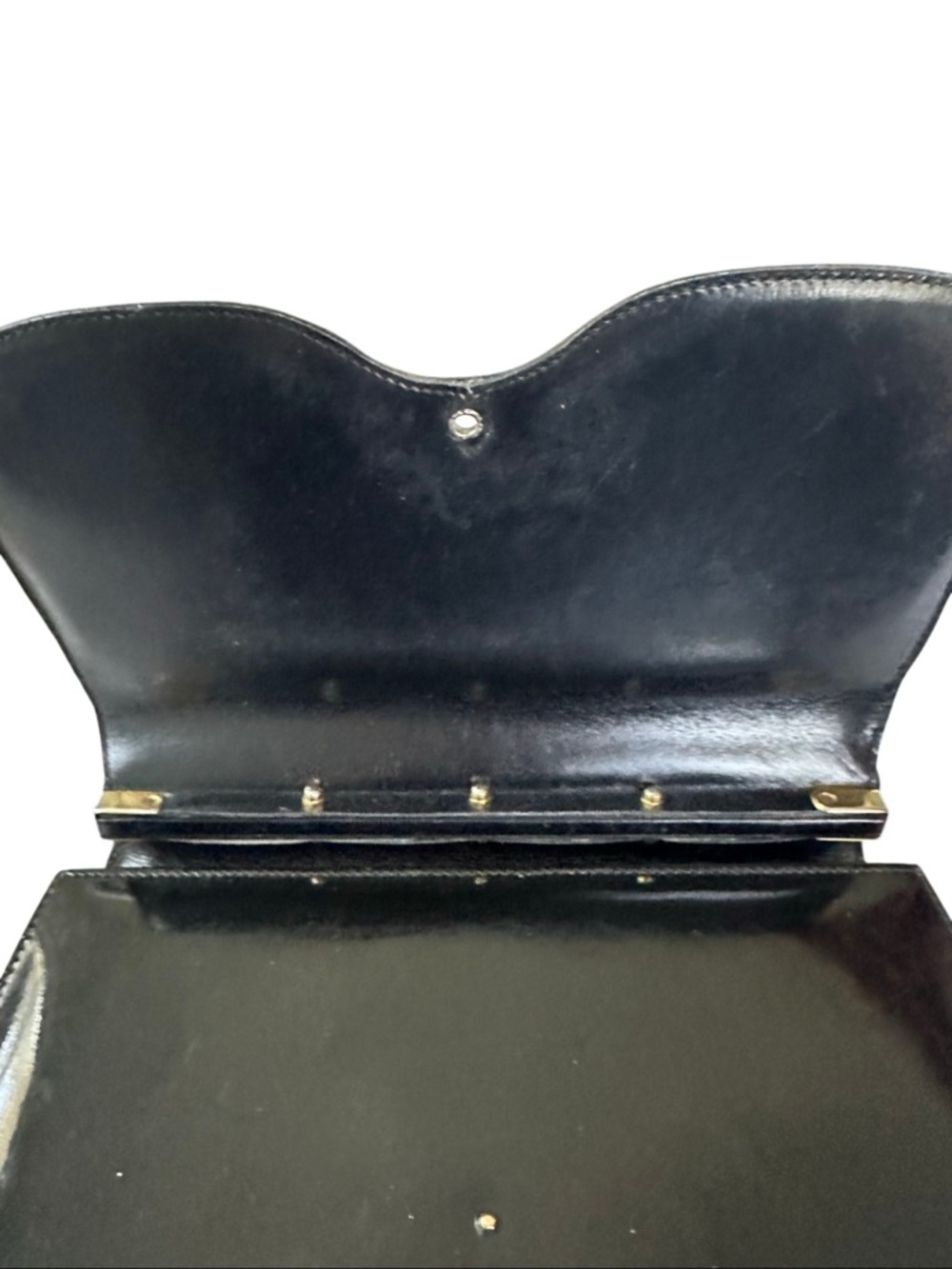 Gucci Black Patent Shoulder Bag with Bamboo Accent - Picture 8 of 14